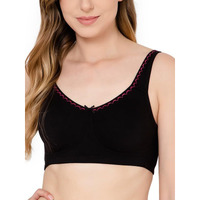 Clovia Cotton Spandex Solid Non-Padded Full Cup Wire Free Everyday Bra (Br5005P13_Black_40B)