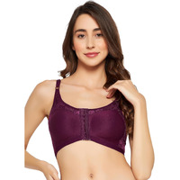Clovia Women's Cotton Solid Non-Padded Full Cup Wire Free Everyday Bra (Br2405A15_38E_Purple)