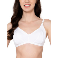 Clovia Women's Cotton Spandex Solid Non-Padded Full Cup Wire Free Everyday Bra (Br1007P18_White_40B)