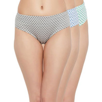Clovia Women's Cotton Pack Of 3 Medium Waist Inner Elastic Hipster Panty (Pn2927B50_Multi_S) Multicolour