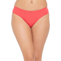 Clovia Women's Cotton Low Waist Inner Elastic Thong Panty (Pn3507P04_Red_Xl)