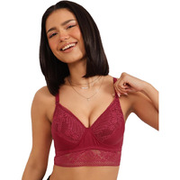 Clovia Women's Padded Non-Wired Full Cup Multiway Longline Bralette (Br2400P09_Maroon_40B)