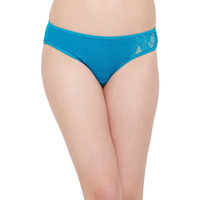Clovia Women's Cotton Low Waist Bikini Panty With Lace Panel (Pn1380A03_Blue_Xxl)