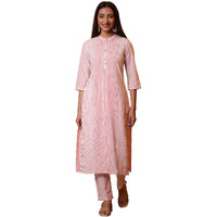 Aurelia Women's Cotton Kurta Set (24Feas14830_Pink