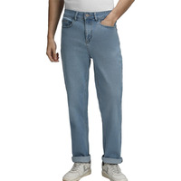 Dennis Lingo Men's Full Length Cotton Stretch Washed Straight Fit Jeans (Indigo10, 30)