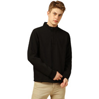 Dennis Lingo Men Regular Fit Cotton Full-Sleeves Solid Sweatshirt Black