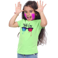 Bon Organik Girl's Regular T-Shirt (Hollibon1229_Green 10-11Y)