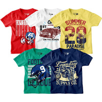 Bon Organik Boy's Regular T-Shirt (Bon7713_Multi1 6-7Y)
