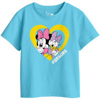 Bon Organik Girl's Regular Fit T-Shirt (Bon11422_Sky Blue