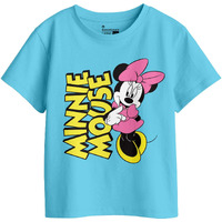 Bon Organik Girl's Regular Fit T-Shirt (Bon11399_Sky Blue