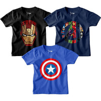 Bon Organik Avengers Super Heros Combo Boys Cotton Tshirts (Bon11239-6-12M)