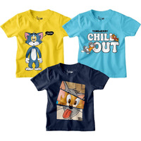 Bon Organik Tom Chill Out Combo Boys Cotton Tshirts (Bon11242-4-5Y)