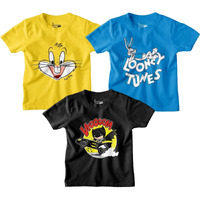 Bon Organik Looney Tunes Combo Boys Cotton Tshirts (Bon11248-4-5Y)