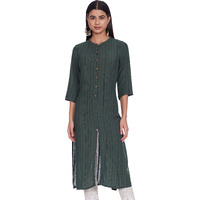 Aurelia Women's Rayon Regular Kurta (21Fea11527-701489_Green_L)