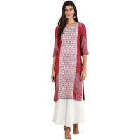 Aurelia Women's Rayon Kurta (20Fea10420-701032_Pink_X-Small)
