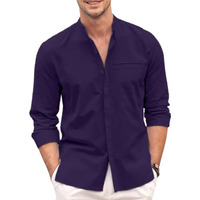 Bellstone Men Cotton Solid Regular Fit Shirt (200_Purple_Xl