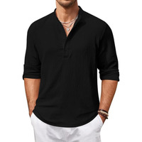 Bellstone Men's Regular Fit Shirt (Kurta1601_Black_L