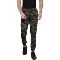 Dennis Lingo Camouflage Print Cotton Men's Casual Drawstring Joggers, Straight Fit, Mid Rise, Ankle Length Athletic Track Pants, Workout Pants With Pockets, Sportswear For Men, Trousers