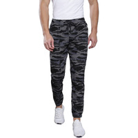 Dennis Lingo Camouflage Print Cotton Men's Casual Cargo Pant, Tapered Fit, Mid Rise, Ankle Length, Multi-Pocket Drawstring Stretchable Cargos For Men, Trousers