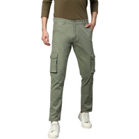 Dennis Lingo Men's Sage Cotton Solid Cargo Trouser (B401_Sage_34)