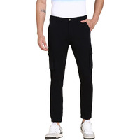 Dennis Lingo Men's Slim Fit Black Solid Cargo Joggers (32)
