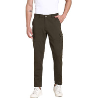 Dennis Lingo Slim Fit Dark Olive Solid Cargo For Men