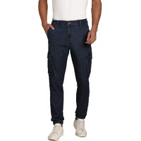 Dennis Lingo Denim Blue Slim Fit Denim Cargo Jogger For Men (30)