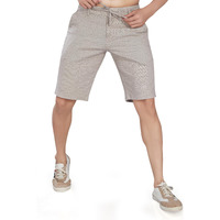 Divisive Men's Relaxed Fit Cotton Linen Blend Shorts (Dsrt11_36_Stone Grey)