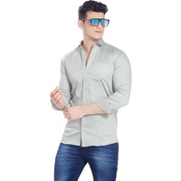 Divisive Men's Solid Slim Fit Shirt (Dst11_Xl_L Grey)