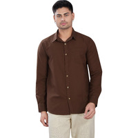 Divisive Men's Solid Slim Fit Shirt (Dst86_Xxl_Brown)