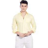 Divisive Men's Solid Slim Fit Shirt (Dst5_Xxl_Yellow)