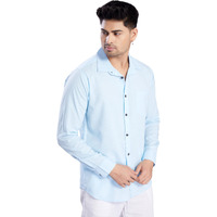 Divisive Men's Slim Fit Linen Full Sleeves Cotton Casual Shirt (Dst121_M_Sky)