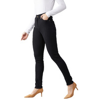 Dolce Crudo Women's Black Slim Fit High Rise Regular Length Stretchable Denim Jeans (Doss21Den99-37-62 28,Black,28)