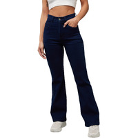 Dolce Crudo Women's Navy Blue Bootcut High Rise Regular Length Stretchable Denim Jeans (Doss23Den12-53-71-30, 30,Navy Blue)