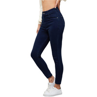 Dolce Crudo Women's Skinny Fit High Rise Regular Length Stretchable Denim Jeans (Doss21Den99-37-57-28, Dark Blue, 28)