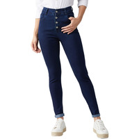 Dolce Crudo Women's Skinny Fit High Rise Stretchable Denim Jeans(Doss19Den07-44-327-32, Oxford Blue, 32)