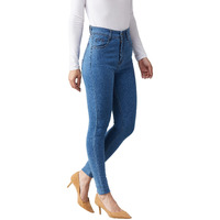 Dolce Crudo Blue Skinny High Rise Distressed Regular Length Denim Jeans (Doss19Den07-44-115-36, Blue, 36)