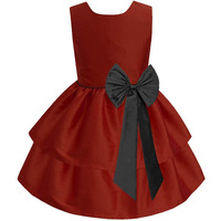 A.T.U.N Girl's Synthetic Skater Knee-Long Dress (Gdrs Cam Brb_Burgundy-Black_7-8 Yr)