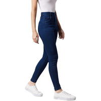 Dolce Crudo Women's Skinny High Rise Regular Stretchable Denim Jeans (Doaw18Den02-76-351-38, Sapphire Blue, 38)
