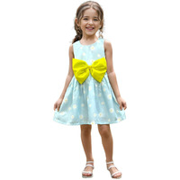 A.T.U.N. (All Things Uber Nice) Mini Auqa Floral Printed Pam Bow Dress For Girls Aqua