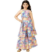 A.T.U.N. (All Things Uber Nice) Girls Multicolour Printed Tier Sharara Set