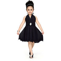 Aarika Baby Girl Knee Length Dress Black 6 Months-12 Months