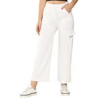 Aarika Girls Casual Wear White Colour Solid Nylon Pant (9-14 Years)