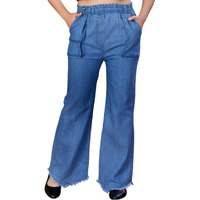 Aarika Girls Casual Wear Blue Colour Solid Denim Palazzo (12-16 Years)