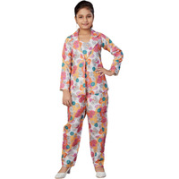 Aarika Girls Multi Colour Floral Print Cotton Co-Ord Set- (5-15 Years)