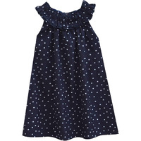 A.T.U.N Girl's Cotton A-Line Mini Dress (Gdrs Trc Npd_Navy-White_3-4 Yr)