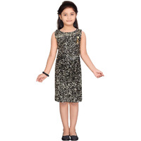 Aarika Girl's Cotton Blend Skater Knee-Length Dress (Ddr-1600_Gold_28)
