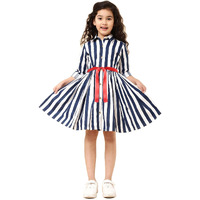 A.T.U.N Cotton Shirt Dress (Gdrs Sht Nvr_Navy-White_6-7 Yr)