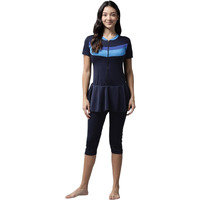 Aarika Womens Navy Blue Color Nylon Swim Suit (Sonata-W-Chain-Pad-N-Blue-42)