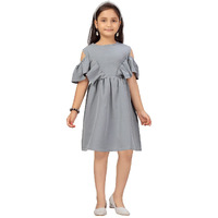 Aarika Girl's Cotton Blend A-Line 4-5 Years Dress (Nv-Md-21927_Grey